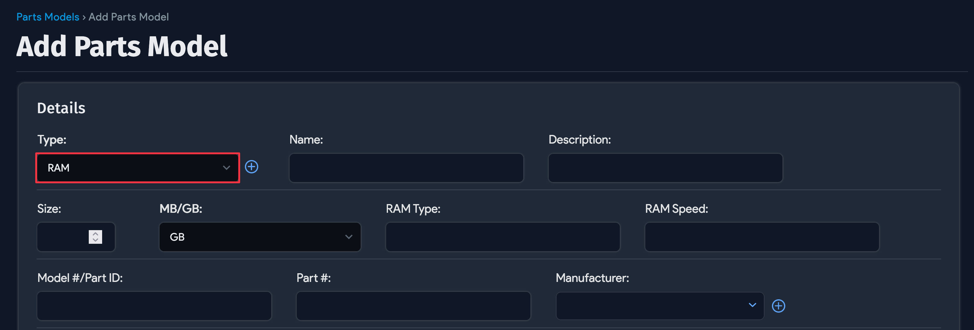 RAM attributes
