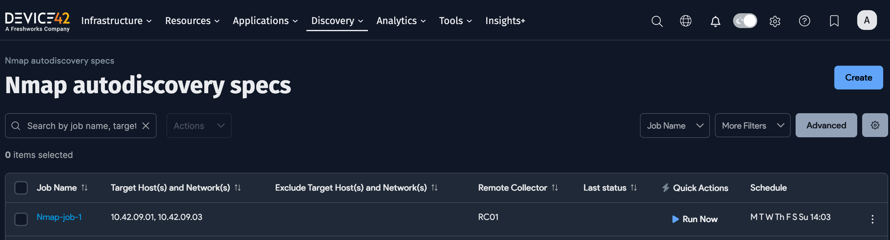 Add Nmap job schedule