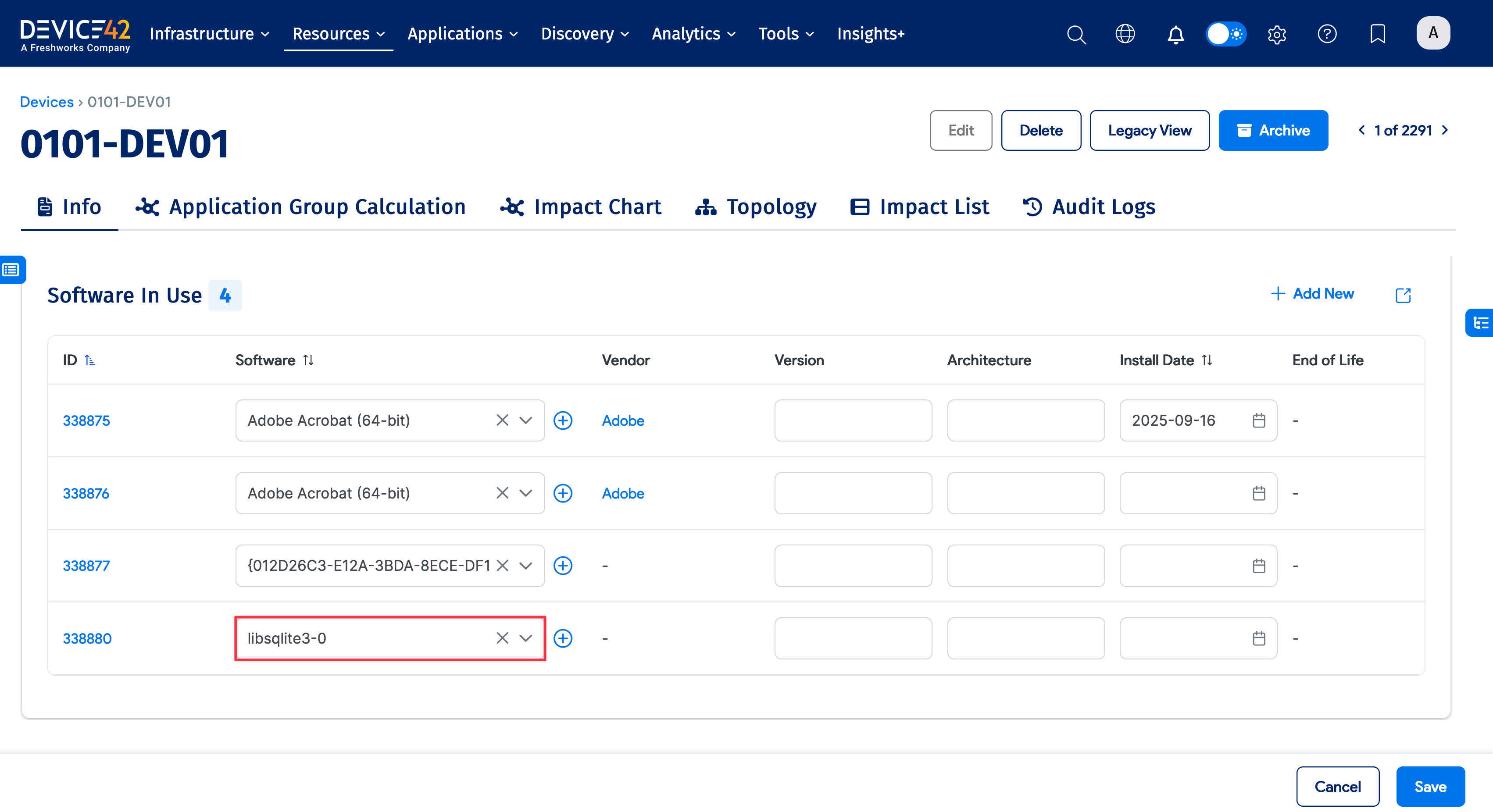 Add prohibited software to device