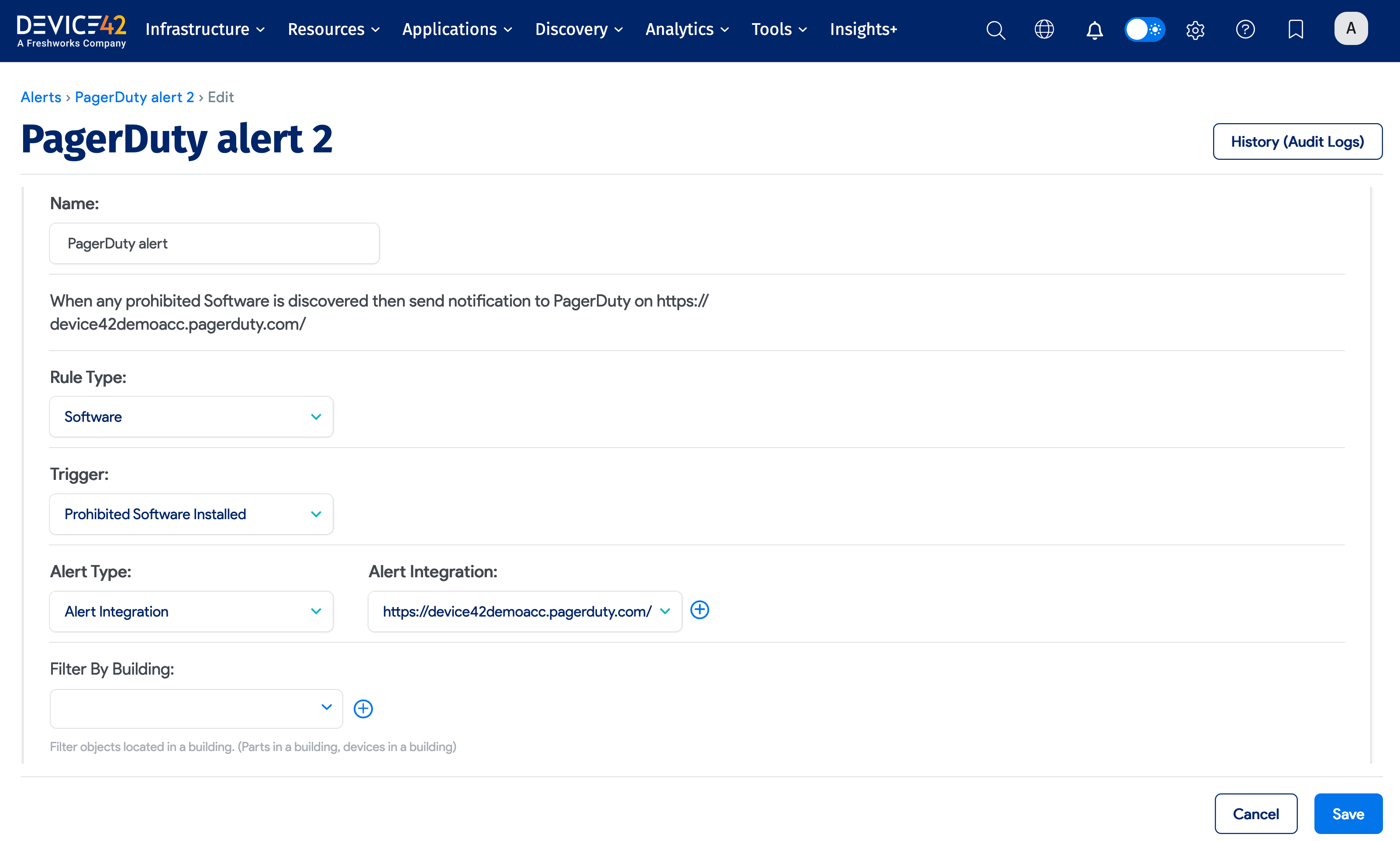 Configure alert settings