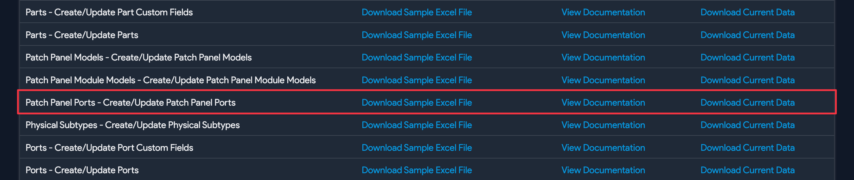 Patching Switch Ports - Import File Download