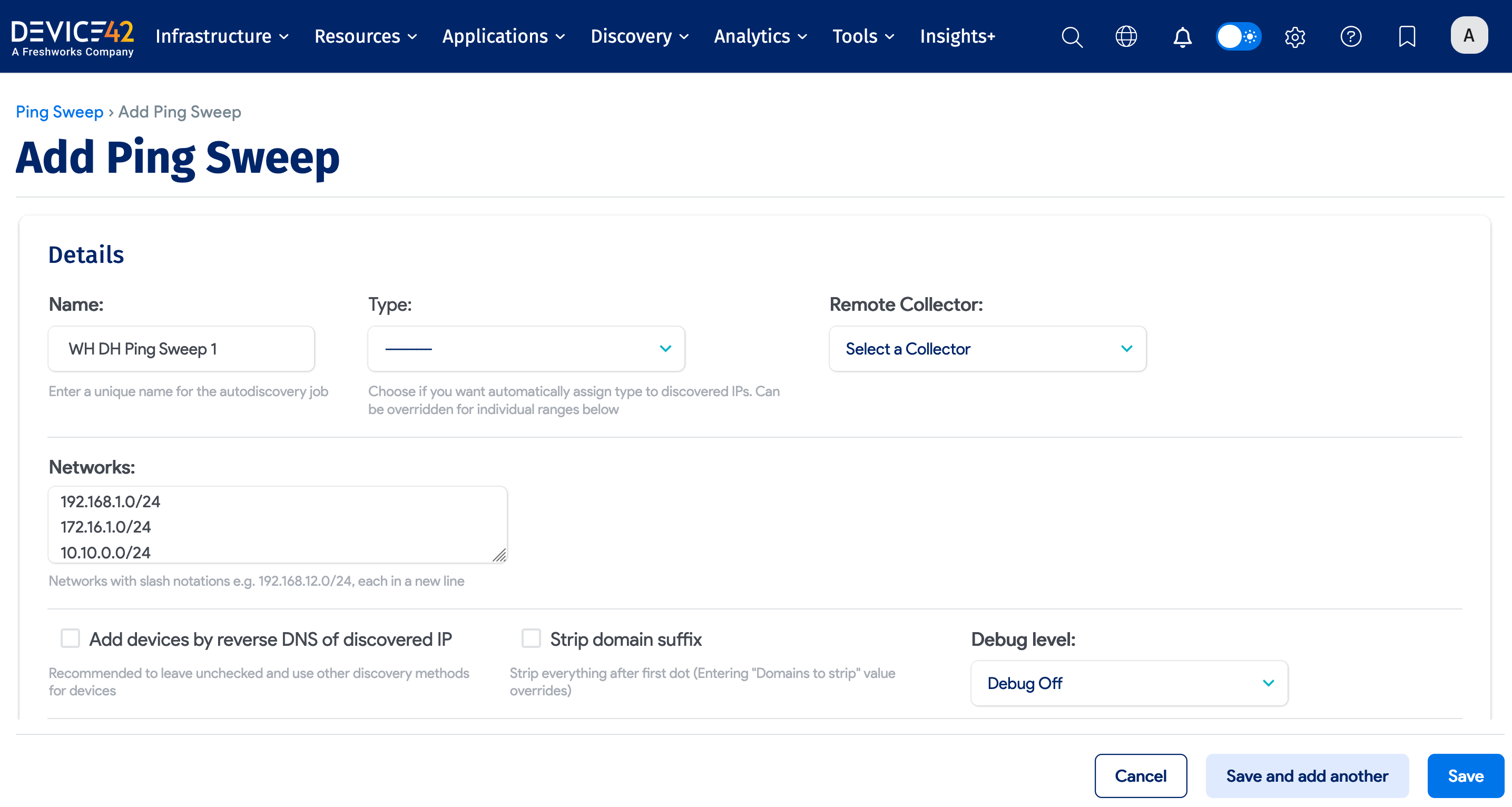 Add new ping sweep job