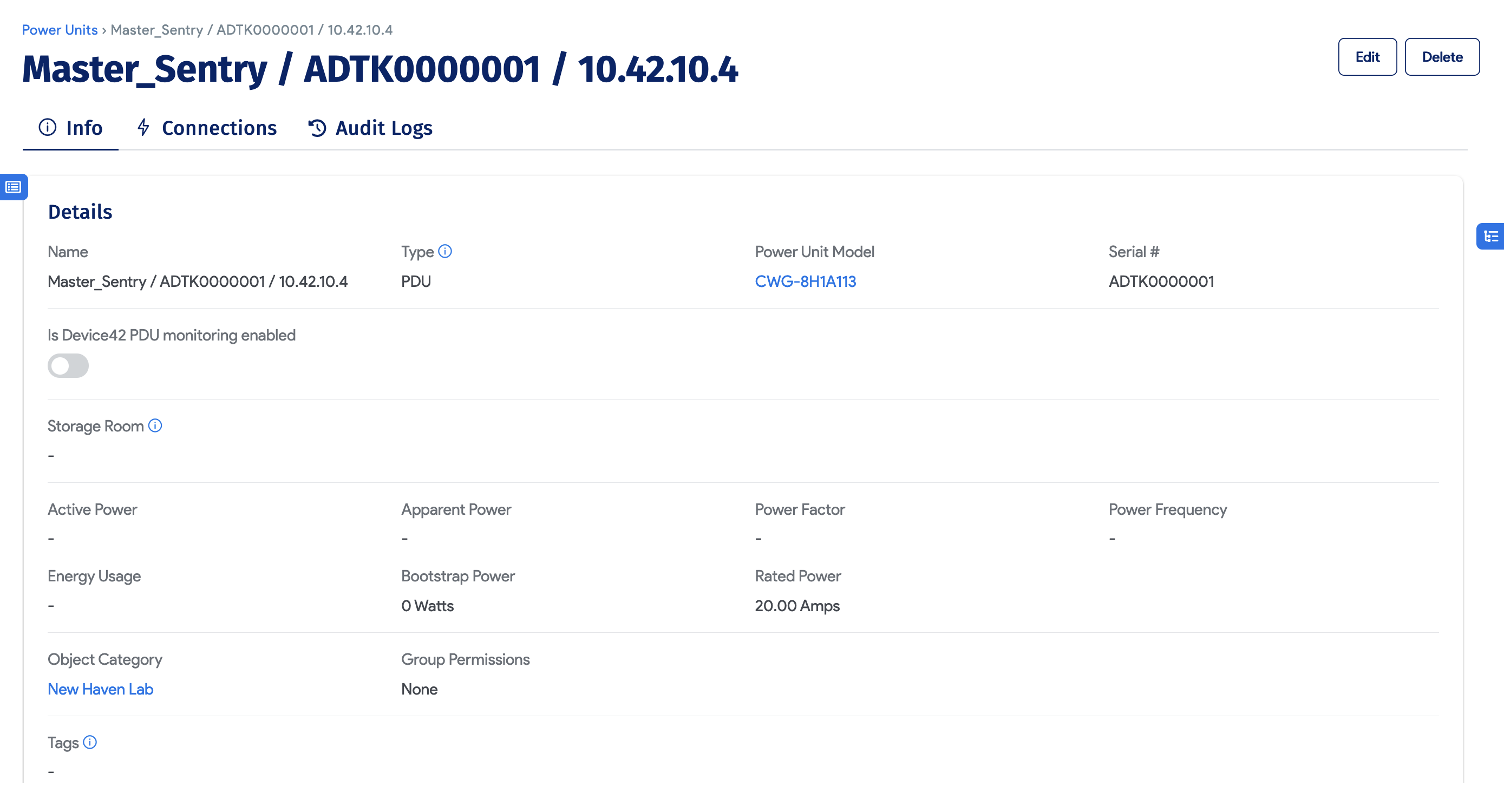 PDU information page 1