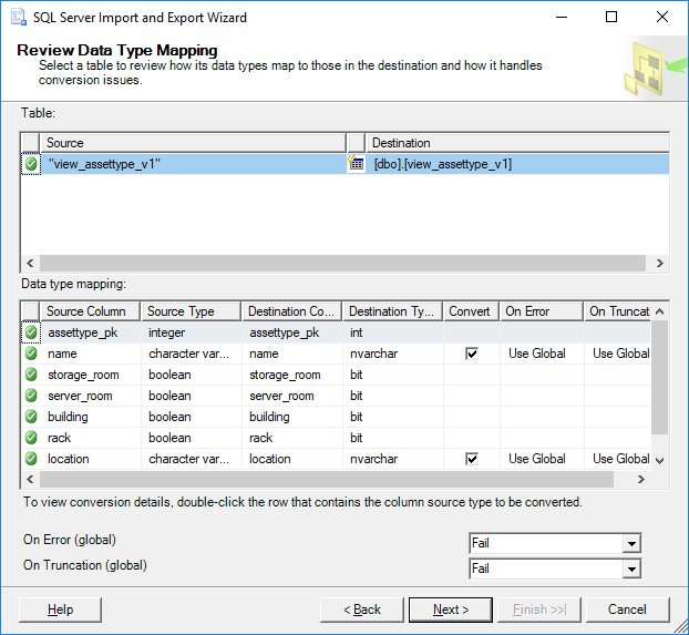 Review Data Type Mappings