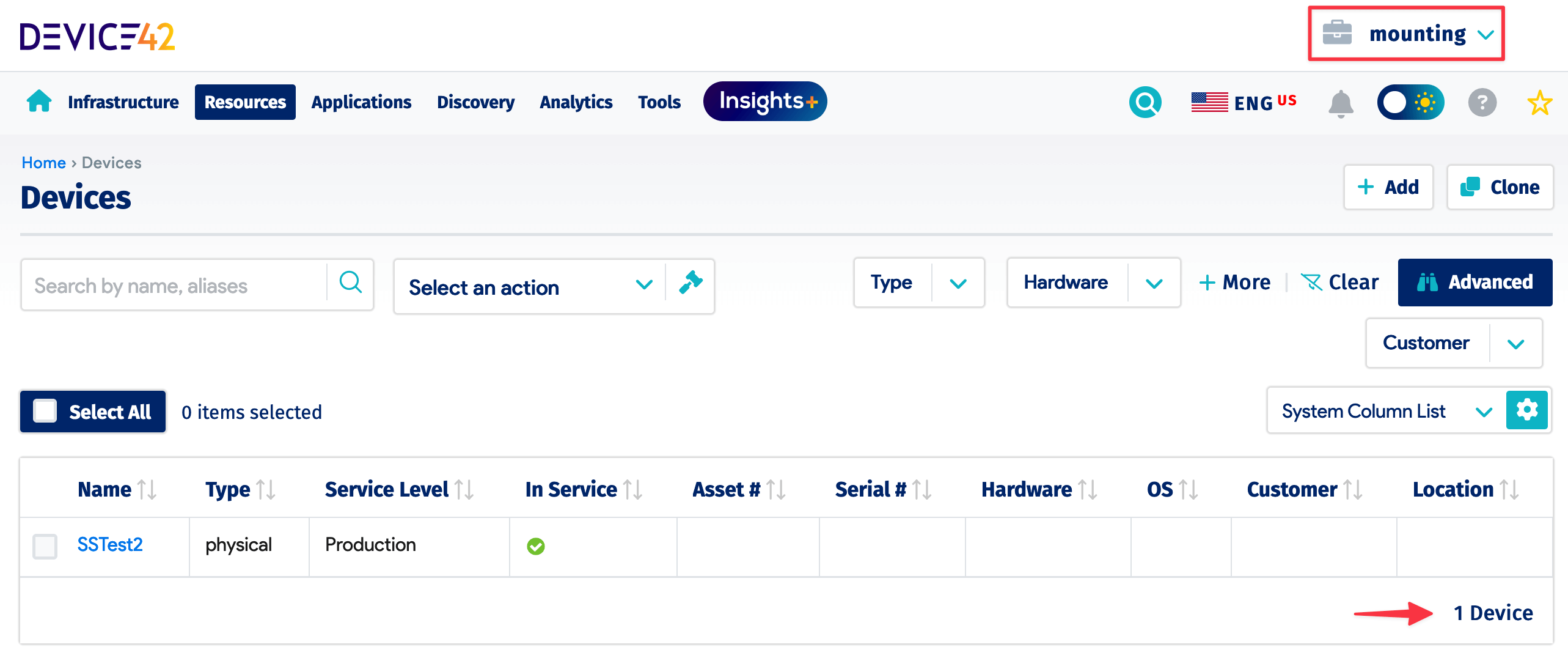Mounting user device list