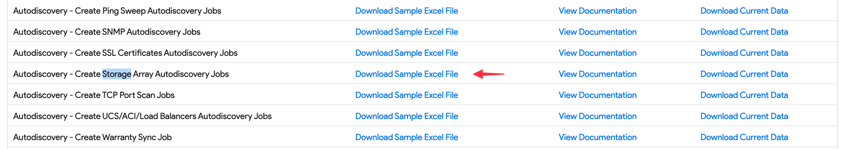 Storage array import and export
