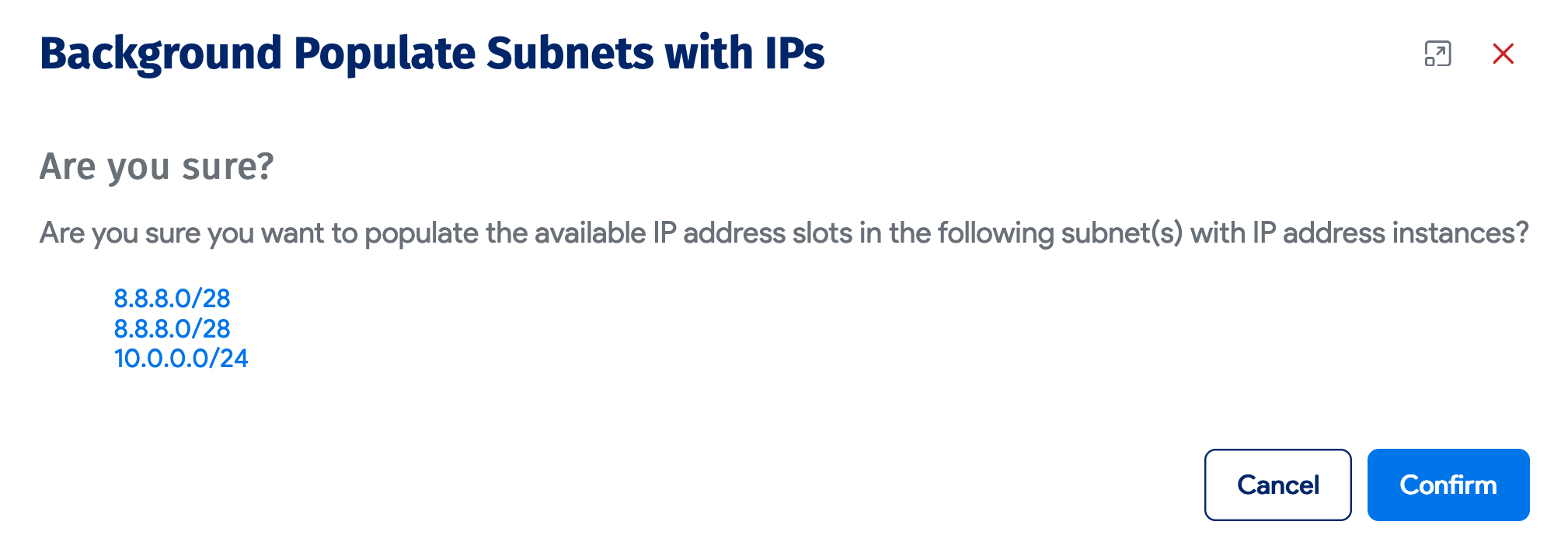 Background Populate Subnets