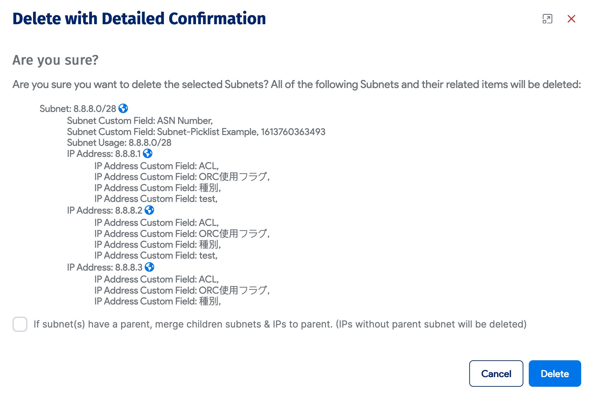 Delete with Detailed Confirmation