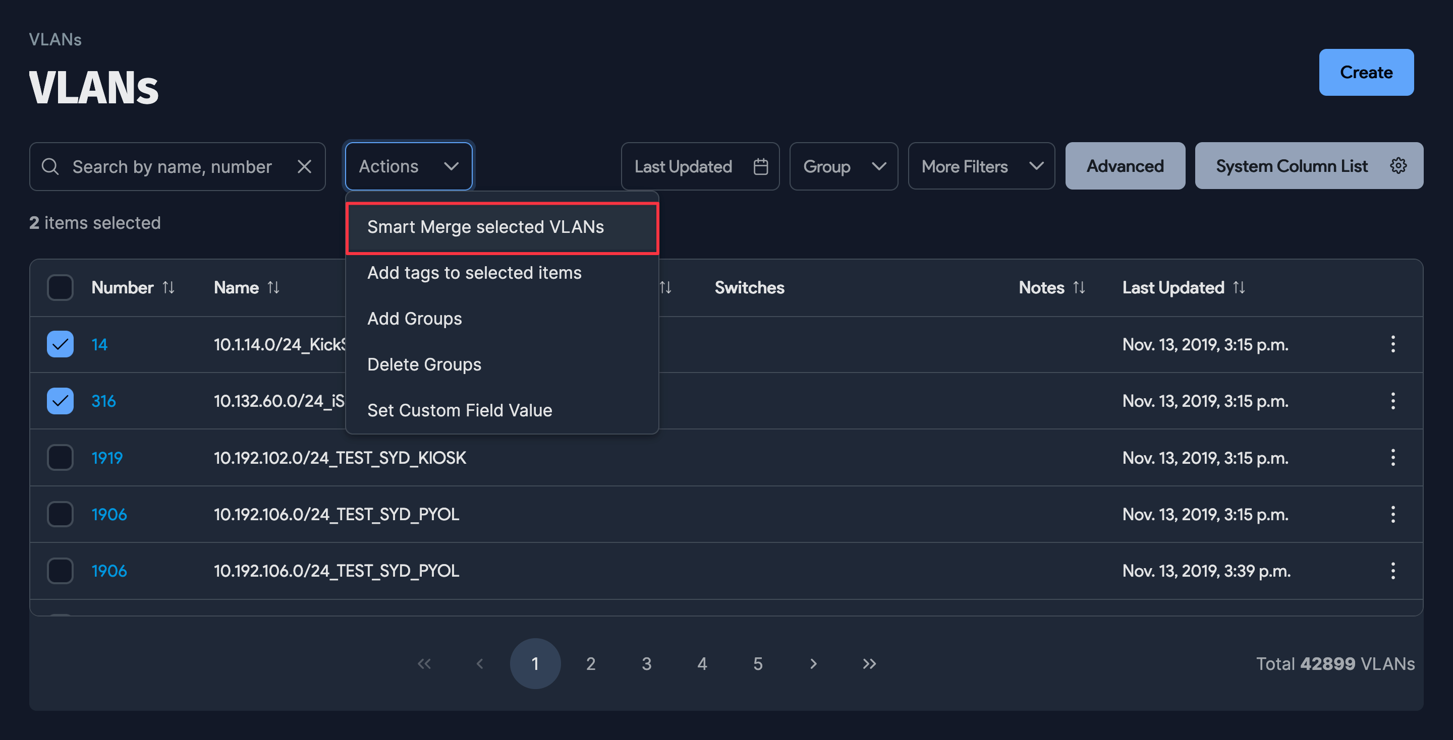 Merging auto-discovered VLANs