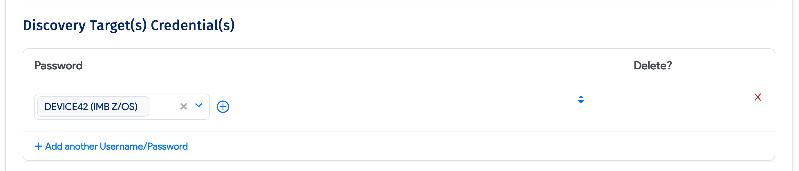 Add discovery target credentials